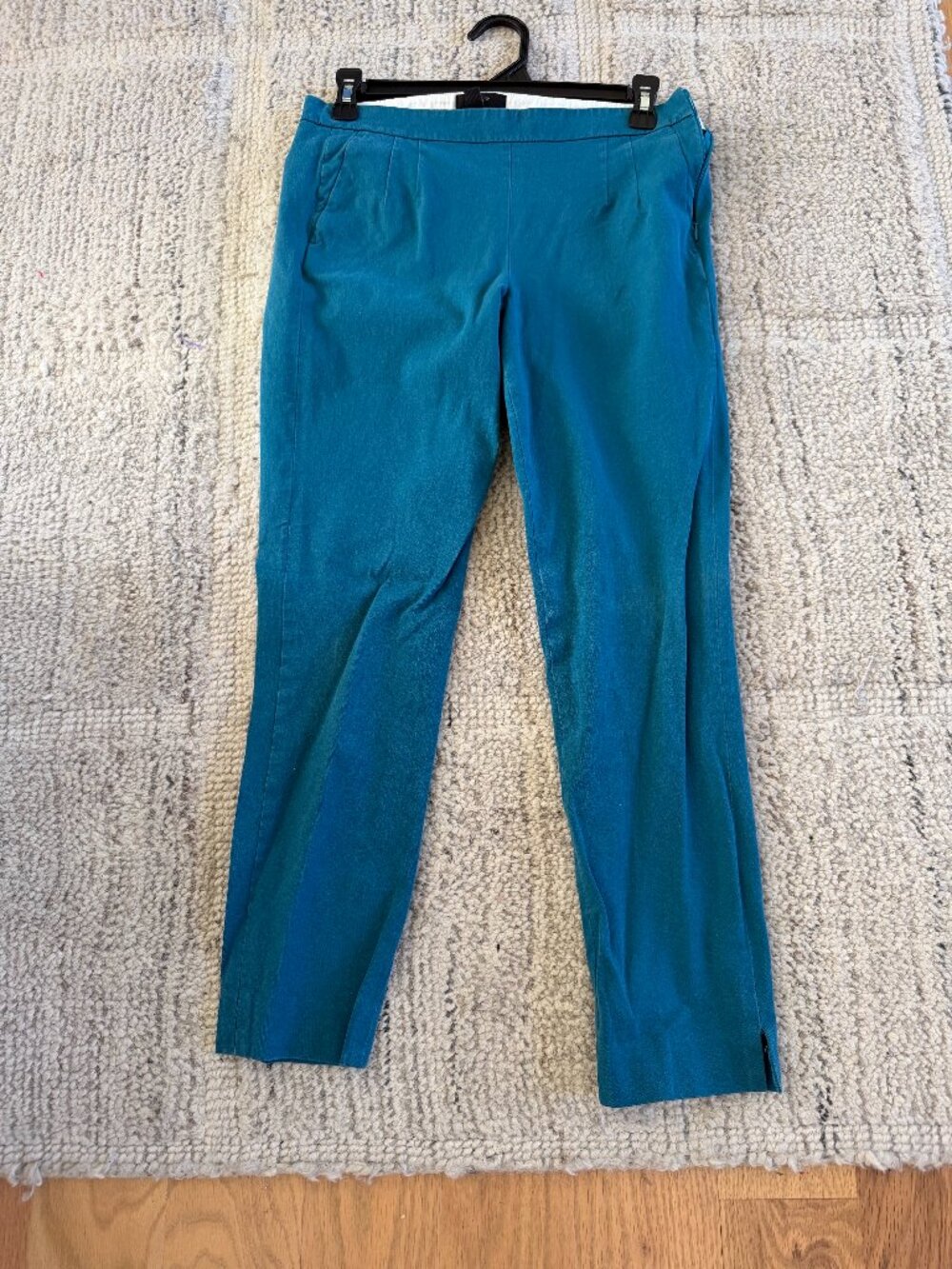 J.Crew Martie Slim Crop Pant Bi-Stretch Teal Blue Size 4 Tall